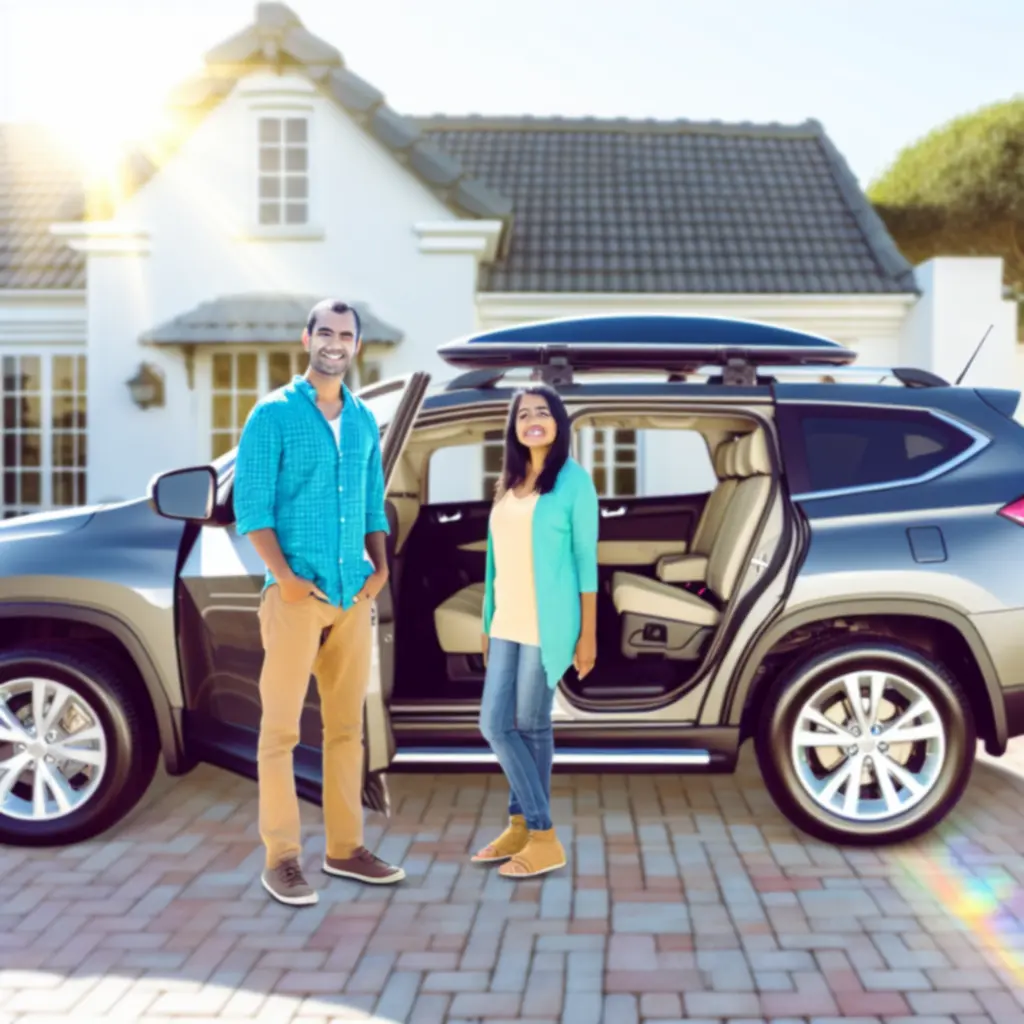 Klient z samochodem z akcesoriami