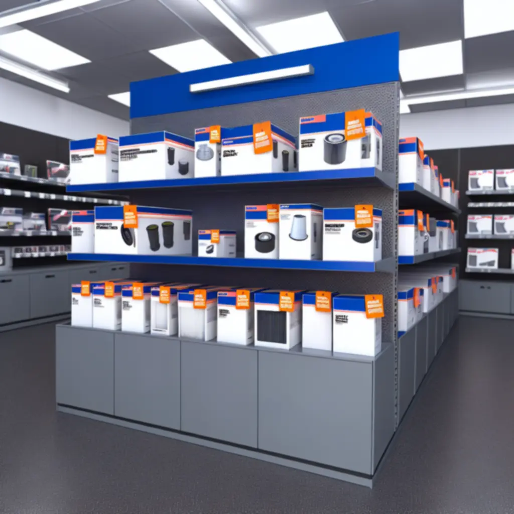 Organizowane półki z częściami